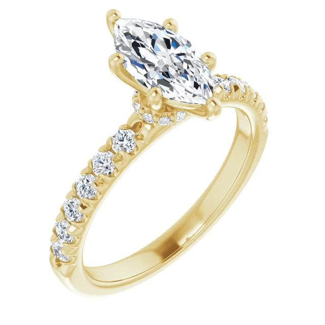 Alexa Engagement Ring - Vintagetears - Engagement Ring - Moissanite & Lab Diamond Engagement Ring & Wedding Ring