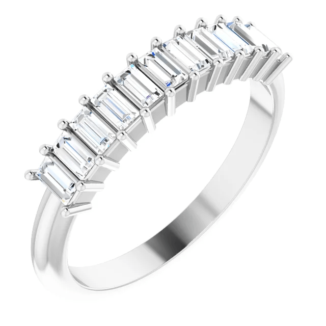 Jones Anniversary Band - Vintagetears - Rings - Moissanite & Lab Diamond Engagement Ring & Wedding Ring