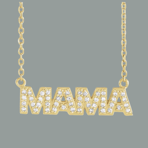 MAMA Necklace - Vintagetears - Necklace - Moissanite & Lab Diamond Engagement Ring & Wedding Ring