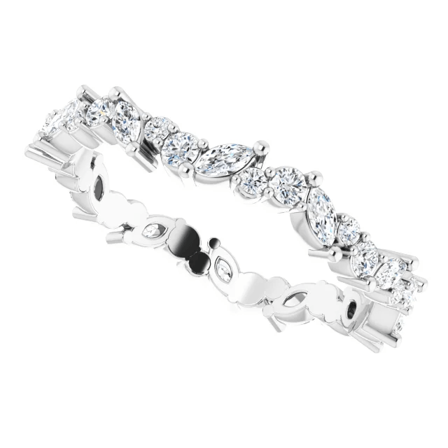 Monroe Wedding Band - Vintagetears - Rings - Moissanite & Lab Diamond Engagement Ring & Wedding Ring