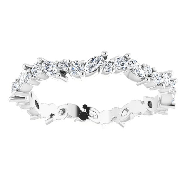 Monroe Wedding Band - Vintagetears - Rings - Moissanite & Lab Diamond Engagement Ring & Wedding Ring