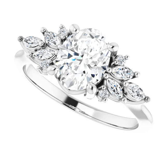 Sienna Engagement Ring - Vintagetears - Engagement Ring - Moissanite & Lab Diamond Engagement Ring & Wedding Ring