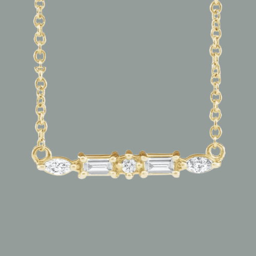 Theia Necklace - Vintagetears - Necklace - Moissanite & Lab Diamond Engagement Ring & Wedding Ring